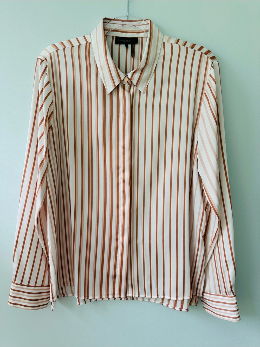 Donna Karan Striped Blouse L